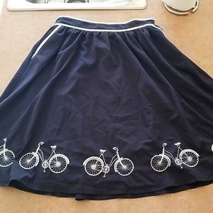Navy and white bicycle skirt